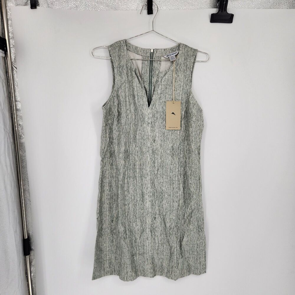 Tommy Bahama Small Aloe Green Palm A Dora Shimmer Bay Dress NWT